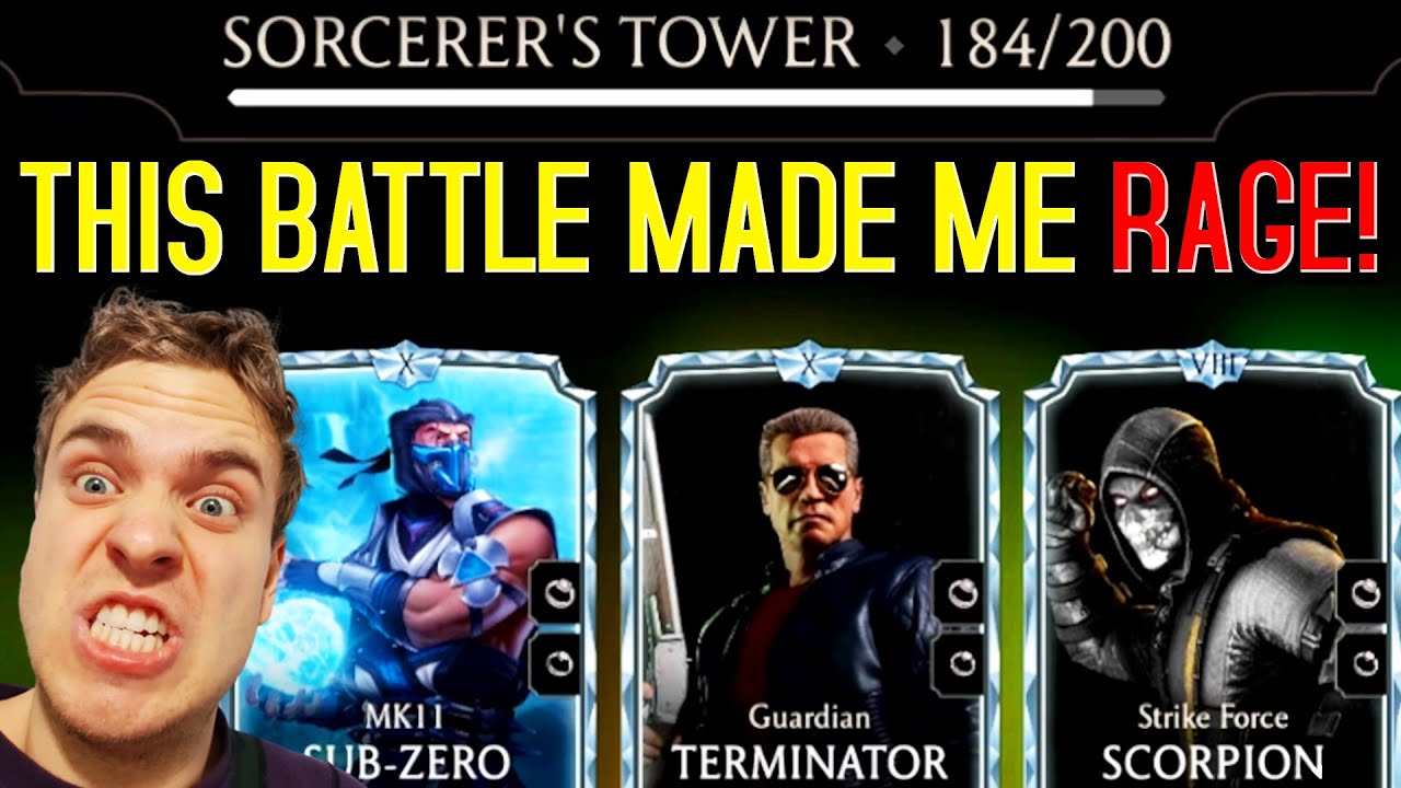 MK Mobile. Sorcerer's Tower Battle 184 Made Me LOSE MY MIND! I Tried to Brute Force It...
