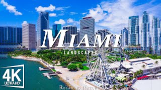 FLYING OVER MIAMI 4K UHD - Relaxing Music Along With Beautiful Nature Videos (4K Video HD)