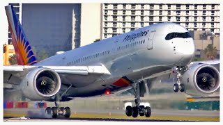 PHILIPPINE AIRLINES AIRBUS A350-941 LANDS ON RUNWAY 24R AT LAX ON MAY 10TH, 2020 - PLANE SPOTTING