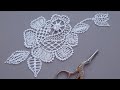 Lace rose || Romanian lace stitches || White work