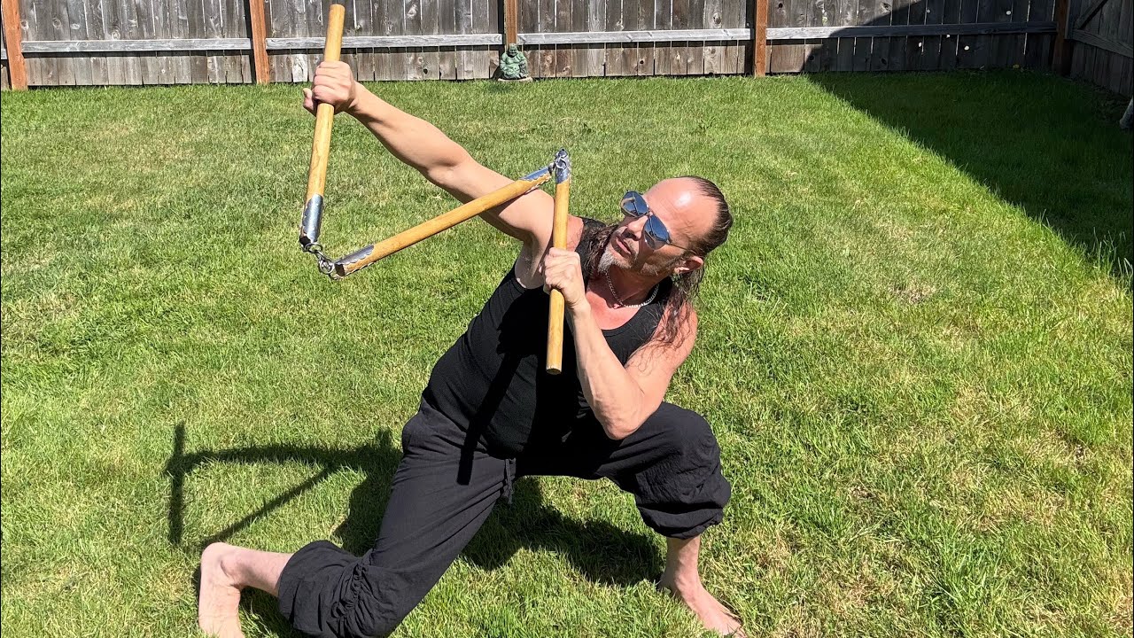 The Dragons Sermon on 3 sectional staff. The Dragons Triangle and the Z techniques