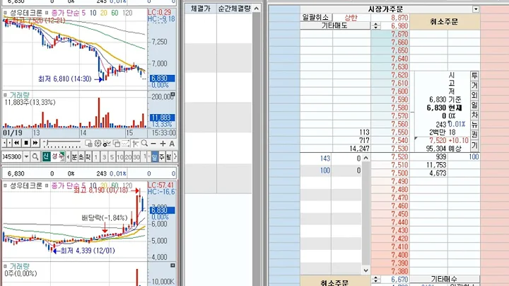 [호가창] 성우테크론 (045300) 2022-1-20 (+5.12%) 호가창 풀타임