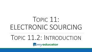 GSCM 350 Topic 11.2 - Introduction
