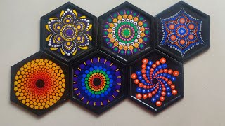 How to make Dot mandala COASTER SET/ My new Gadget for doing Resin..