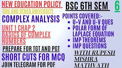 Analytic functions | Complex Analysis | Bsc 6th sem maths | #dbrau | #rmpssu | #ddu | #mathvath |