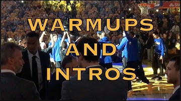 Warmups and intros prior to tipoff at Oracle Arena, 2018 WCF G6