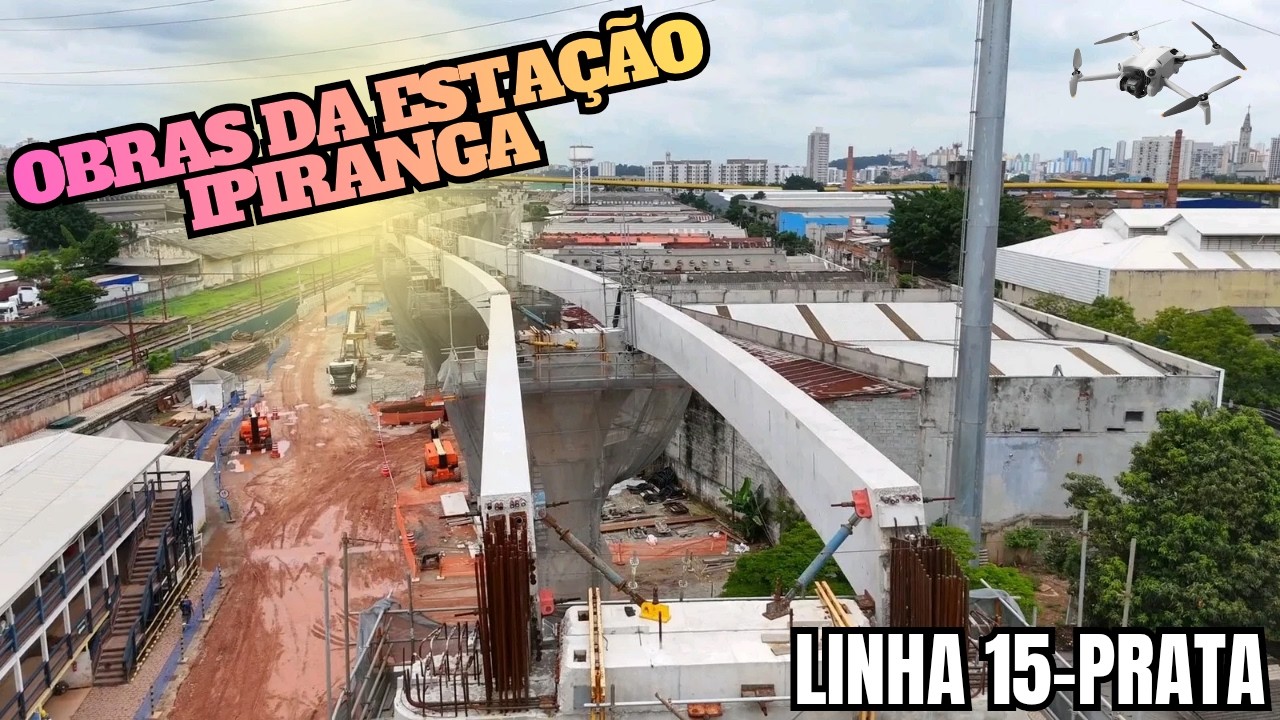 Drone nas obras da Linha 15 - Prata: Estação Ipiranga e arredores - São Paulo
