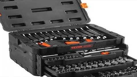 VEVOR Mechanics Tool Set and Socket Set 1/4" 3/8" 1/2" Drive Deep and Standard Sockets 450