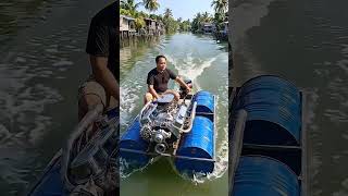 This DIY Barrel Boat has v8 Engine