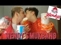 OUR FIRST MUKBANG TOGETHER ! ( WENDY&#39;S Biggie Bag, FROSTY, Chicken nuggets, Fries &amp; MORE )