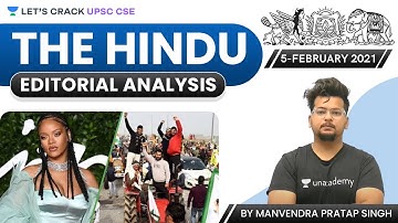 The Hindu Editorial Analysis | 5-February 2021 | UPSC CSE/IAS 2021 | Manvendra Pratap Singh
