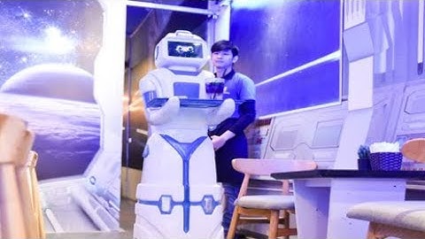 Robot serves customers in Vietnam coffee-shops and restaurants