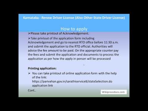 This video provides you information related to renewing driver license (also other state license) in karnataka. following link can take the pag...