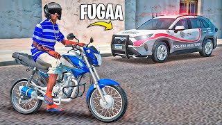 FUGA 5 ESTRELAS NA QUEBRADA DE FAN 160 MONTADA E SEM PLACA 😲🔥 GTA SA