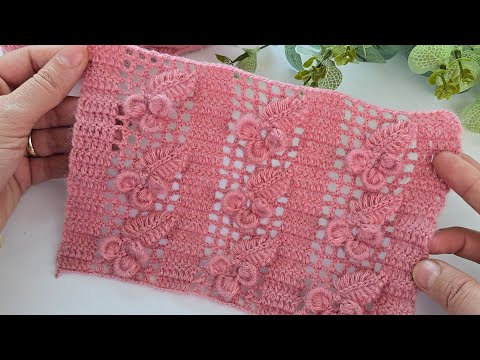 🧶 AMAZING Knitting Stitch for Shawls and Blouses | 3D Flower Design