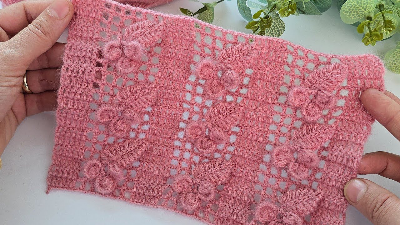 🧶 AMAZING Knitting Stitch for Shawls and Blouses | 3D Flower Design