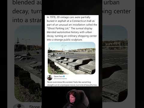 Parking lot of cars buried in asphalt