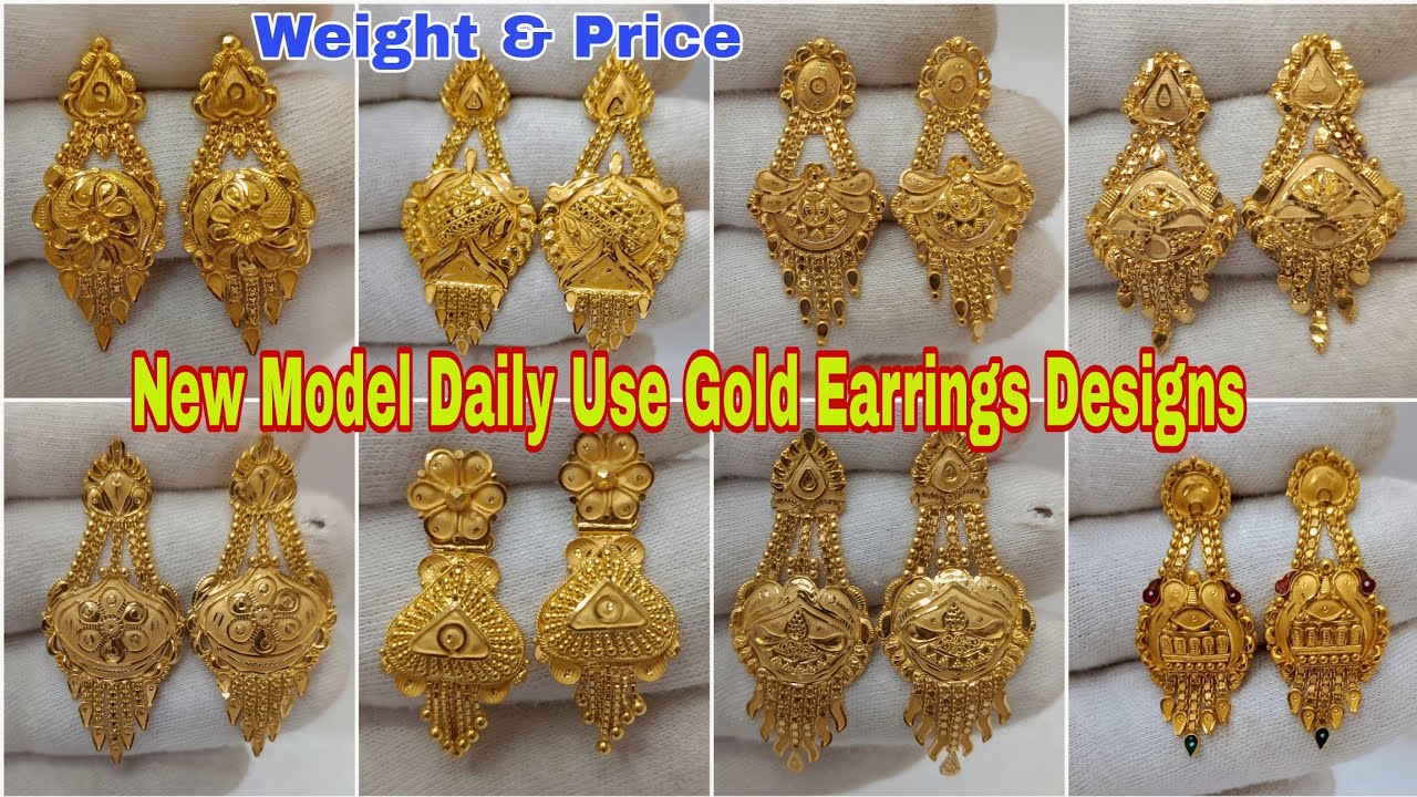 Gold Earrings Collection Gold Earrings Daily Wear Earrings Designs