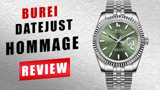 Rolex Datejust 41mm hochwertige Hommage (Jubilee/Grün) -  Burei BM-8001 - unter 200€ Deutsch Review