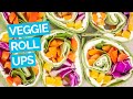 Veggie Rainbow Roll Ups with Spinach Tortillas
