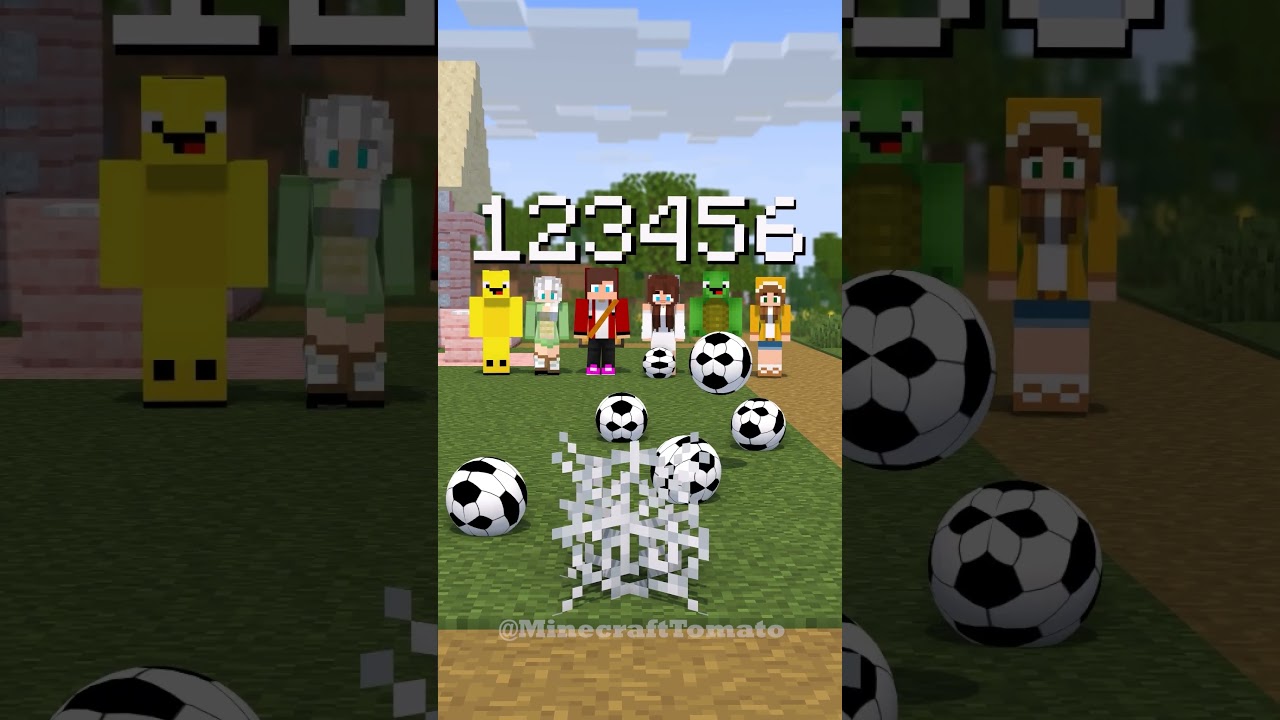 Ghost JJ sister Kick the ball🥳🏐 - MAIZEN Minecraft Animation #shorts