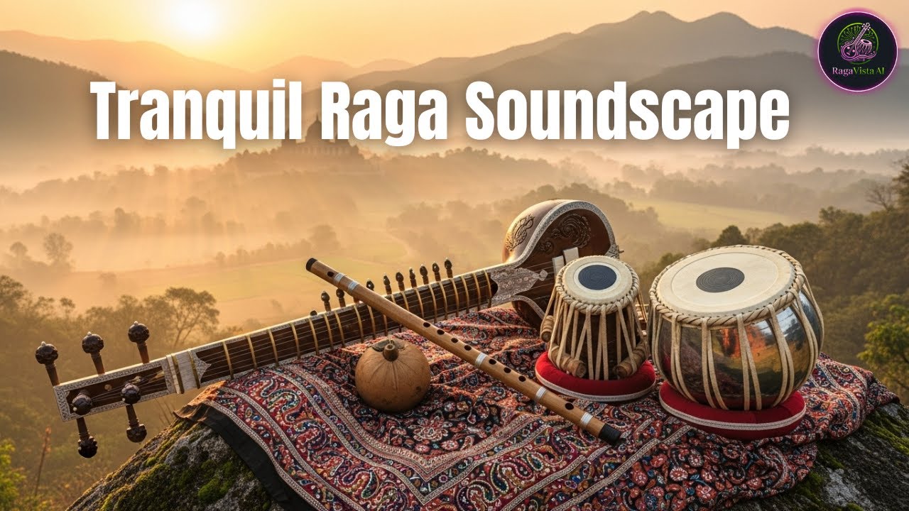 Tranquil Raga Soundscape | Hindustani Sitar Flute Tabla | Yoga & Meditation Music