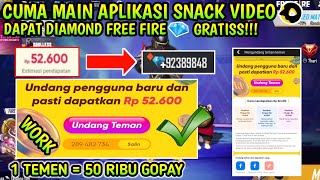 CARA MENDAPATKAN DIAMOND FREE FIRE GRATIS DI APLIKASI SNACK VIDEO!! EVENT SNACK VIDEO TERBARU!!2021