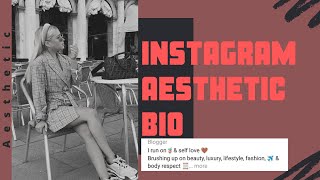 Instagram Aesthetic Bio | Instagram Bio Ideas