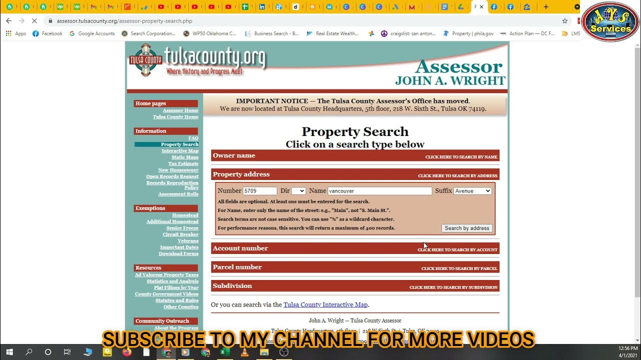 Finding property details for Tulsa county Owner lookup for tulsa
