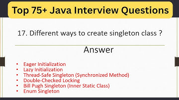 Top 75 Java Interview Questions - What are different ways to create singleton class ? #java #coding