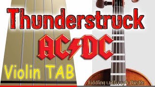 Thunderstruck - AC-DC - Violin - Play Along Tab Tutorial