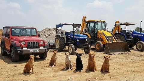 Jcb 3dx Backhoe Loading Trolley in Mahindra Arjun Two Tractor and Tipper|