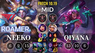 T1 Roamer Neeko vs Qiyana Mid - KR Patch 10.19