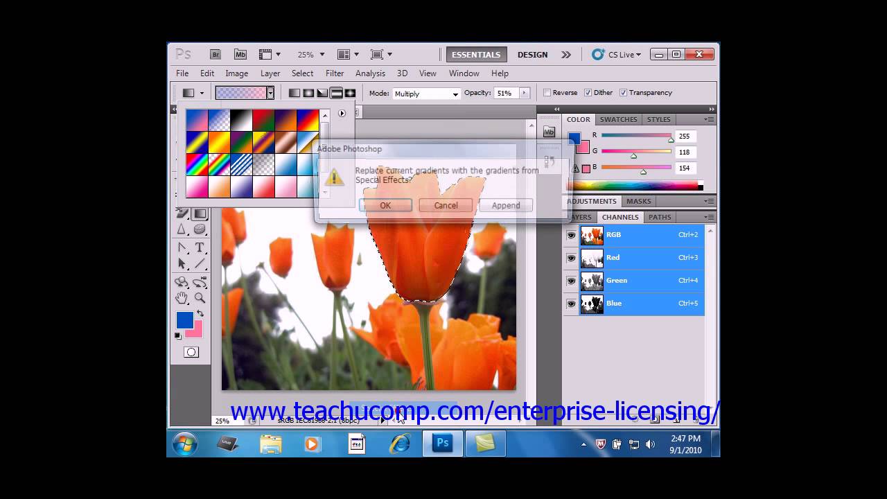Photoshop CS6 Tutorial Using the Gradient Tool Adobe Training - YouTube