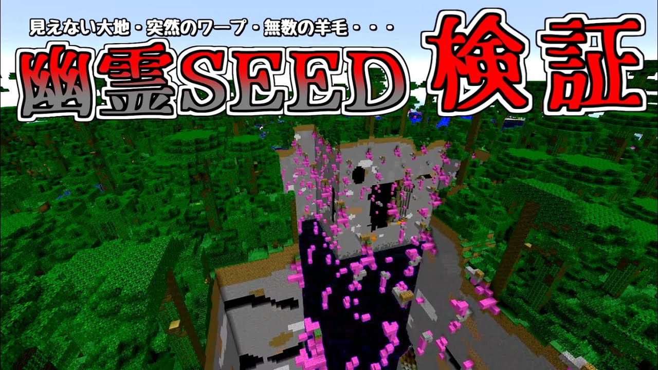 Seed値検証 謎のワープに無数の羊毛ブロック 実録奇怪seedの謎 Minecraft Youtube