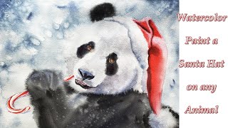 Paint your Pet/Animal with a Santa Hat - Photo Editing & Watercolor Tutorial BONUS FREE DOWNLOADS screenshot 2