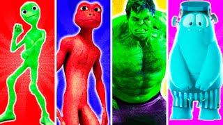 Dame tu Cosita VS Hulk VS Patila VS Me Kemaste VS Alien Green Funny Color dance challenge