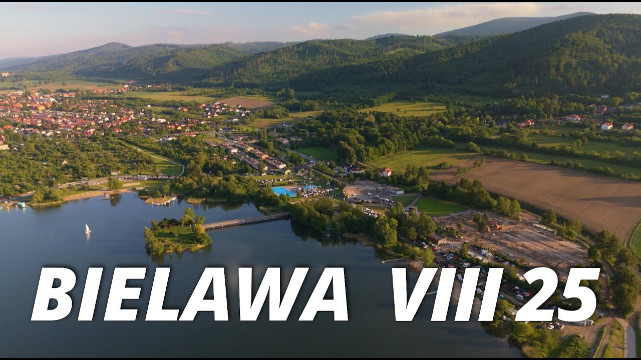 Bielawa z DRONA w 4K. Góry Sowie, Jezioro Bielawskie, Bielawa.