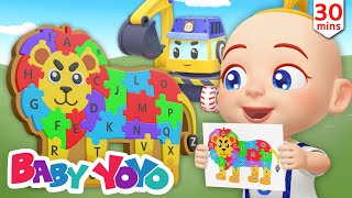 Colorfull Lion ABC | Cartoons for Kids | Construction Vehicles | Nursery rhymes | Baby yoyo