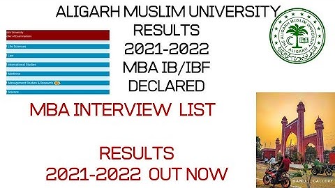 AMU MBA RESULTS DECLARED 2021-2022