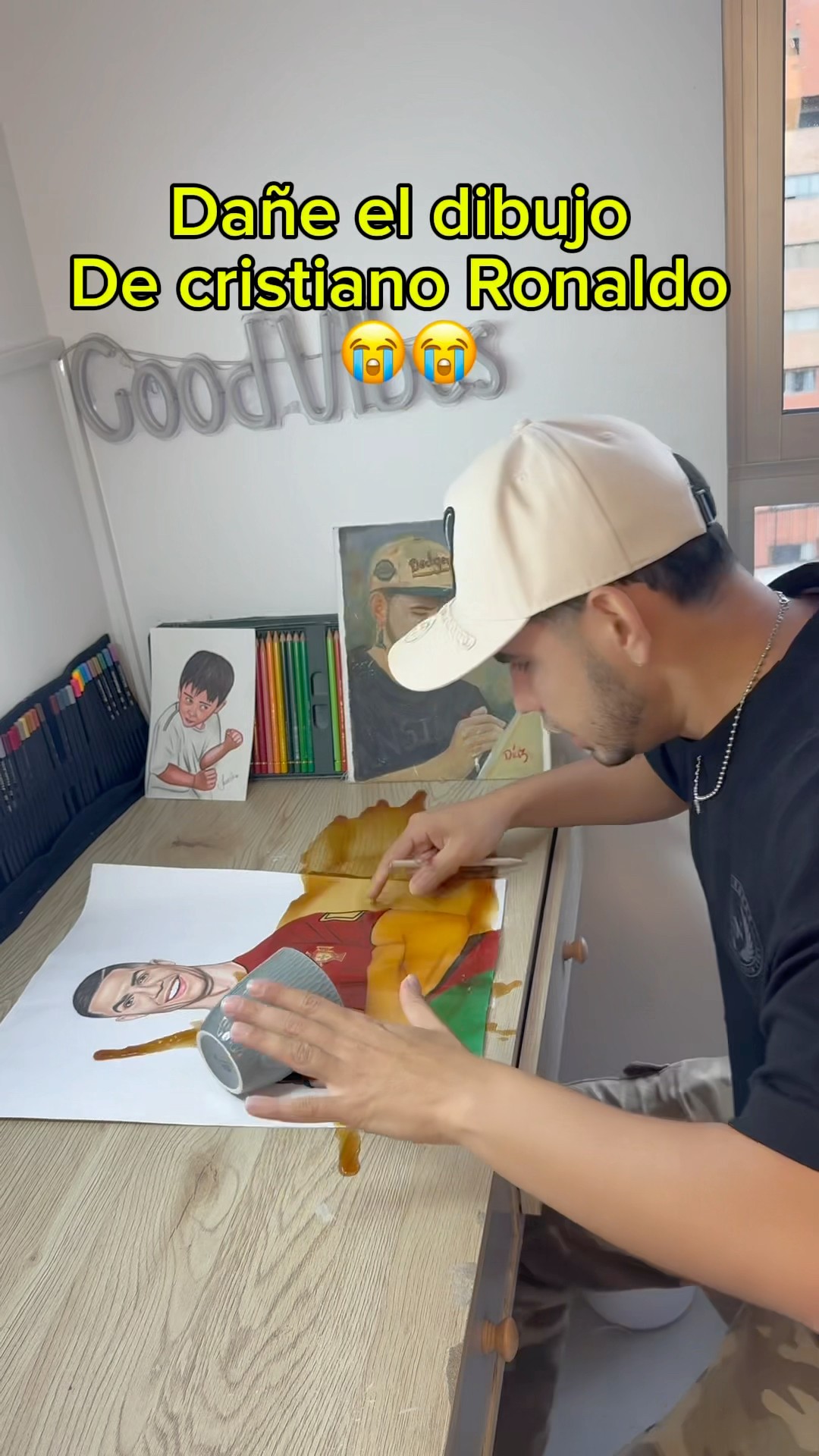 Dañe el dibujo de cristiano sin culpa ?? #arte #dibujo #cristianoronaldo