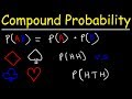 Compound Probability of Independent Events - Coins & 52 Playing Cards