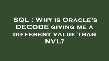 SQL : Why is Oracle