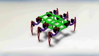 Hexapod walking simulation