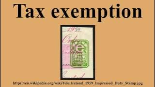 Tax exemption
