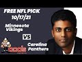 NFL Picks - Minnesota Vikings vs Carolina Panthers Prediction, 10/17/2021 Week 6 NFL Best Bet Today