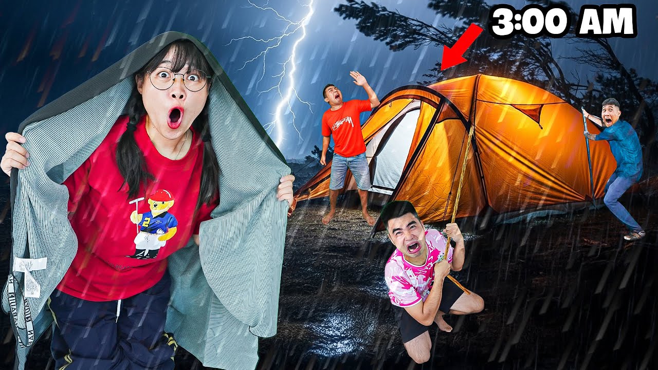 Hà Sam Thử Thách Cắm Trại Qua Đêm Ngày Mưa Bão Trong Rừng Và Ăn Món Gà Bọc Đất Cực Ngon