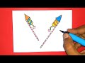 Diwali Rocket Drawing || DIWALI Festival Drawing | Crackers drawing