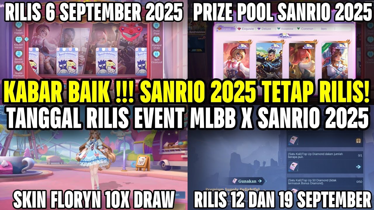 TETAP RILIS SEPTEMBER! UPDATE EVENT MLBB X SANRIO CHARACTERS 2025 ! TANGGAL RILIS EVENT SANRIO MLBB