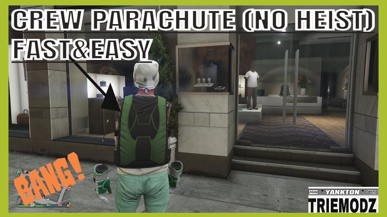 🤩RARE CREW PARACHUTE🪂 EASY AND FAST JOB METHOD👍(GTA ONLINE) NO HEIST 